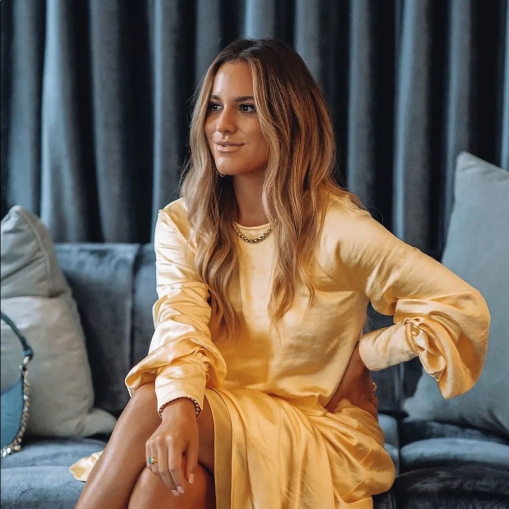 VICI NAYA SATIN CROP BLOUSE - YELLOW